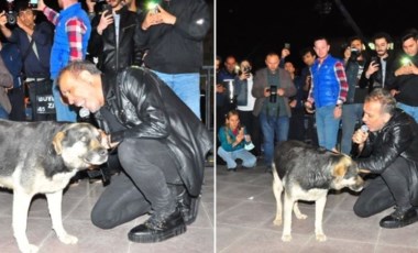 Haluk Levent köpekle yere uzanıp şarkı söyledi