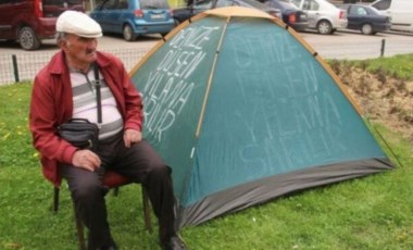 Görülmemiş protesto: Banka önüne çadır kurarak eyleme başladı