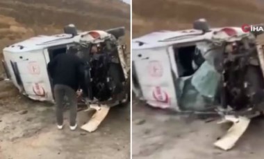 Hasta taşıyan ambulans yan yattı: 5 yaralı