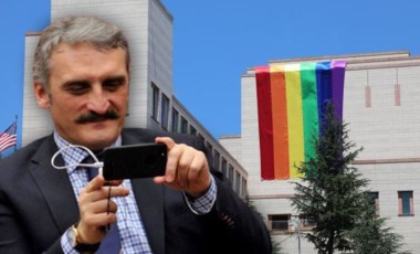 ABD konsolosluğuna LGBTİ+ bayrağı asıldı, 'Yeliz' lakaplı AKP'li Çamlı isyan etti