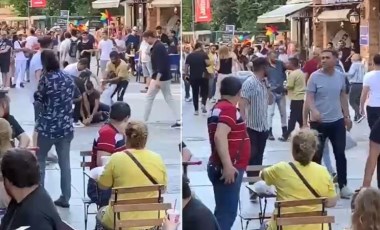 Kadıköy'de korku dolu anlar: Eline satır aldı, tehdit etti