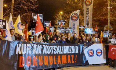 Stockholm’de Kur’an-i Kerim'in yakılması, İsveç Büyükelçiği önünde protesto edildi