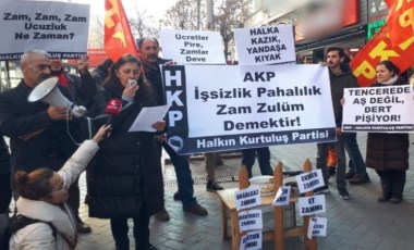 HKP, zamları fatura yakarak protesto etti