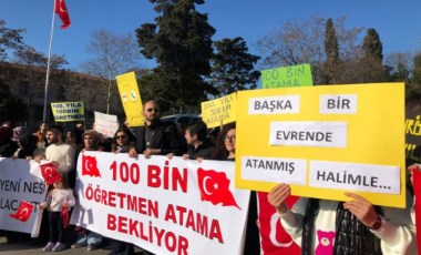 Atanamayan öğretmenler eylem yaptı: 100. yılda 100 bin atama istiyorlar