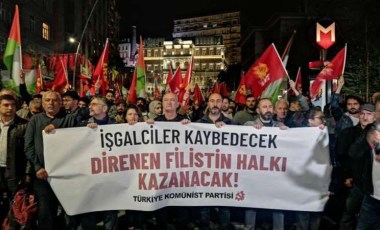 TKP'den Beyoğlu'nda Filistin'e destek eylemi: 'Katil İsrail, katil ABD!'