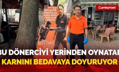 İlginç yarışma: Bu dönerciyi yerinden oynatan karnını bedavaya doyuruyor...