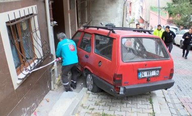 Kağıthane'de feci kaza: Freni tutmayan otomobil doğalgaz kutusunu parçaladı