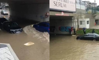 İstanbul'da yağış... Alt geçidi su bastı, araç geçişine kapatıldı!