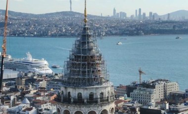 Galata Kulesi'nde restorasyon: 270 kiloluk alem 4 parça olarak indirilecek