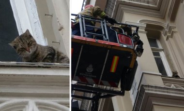 İstiklal Caddesi'nde film gibi 'kedi kurtarma' operasyonu