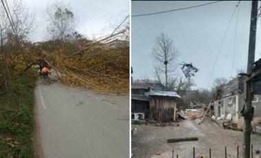 Samsun'da fırtına etkili oldu... Elektrik direkleri devrildi