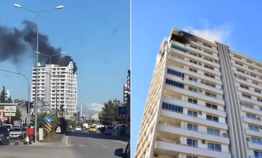 Adana'da 14 katlı apartmanda yangın!