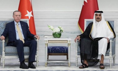 Erdoğan, Katar Emiri Şeyh Temim'le bir araya geldi