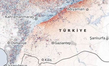 Kahramanmaraş depremlerinin yol açtığı yer hareketleri uzaydan haritalandırıldı