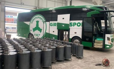 Giresunspor takım otobüsü afet bölgesine soba götürdü