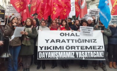 İzmir’de OHAL eylemi: OHAL yarattığınız yıkımı örtemez!