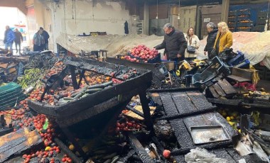 Bartın'da kapalı pazardaki tezgâhlar yandı: 1 gözaltı