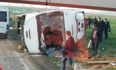 Tekirdağ’da işçi servisi kaza yaptı: 14 yaralı