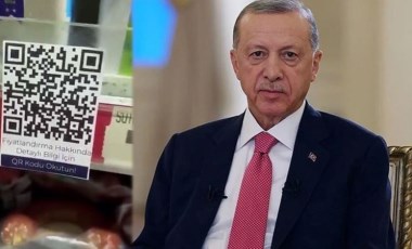 Market raflarında QR kodlu Erdoğan videosu