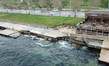 Beylikdüzü sahilinde çökme meydana geldi