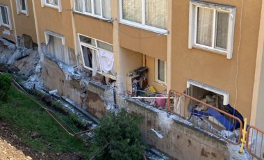 Çöken istinat duvarının hasar verdiği 4 apartman mühürlendi