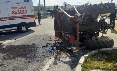 Çevre yolunda kaza: 4 kişi yaralanırken traktör ikiye ayrıldı