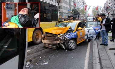 Şişli'de servis midibüsü önce iki İETT otobüsüne ardından taksiye çarptı: 1 yaralı