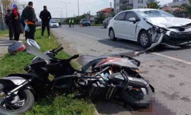 Otomobil elektrikli motosiklete çarptı: 3 çocuk ağır yaralı