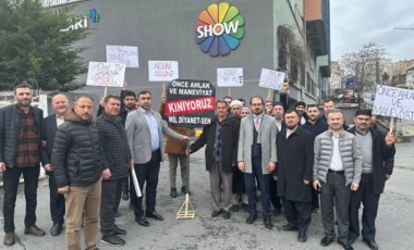 Mil Diyanet Sen'den Show TV önünde 'Kızılcık Şerbeti' protestosu