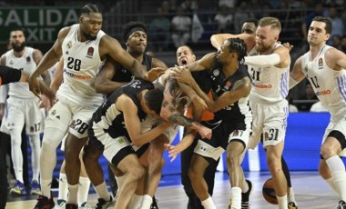 Real Madrid - Partizan maçında ortalık karıştı! Parke savaş alanına döndü...