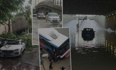 Ankara'da şiddetli sağanak hayatı olumsuz etkiledi: Yollar göle döndü, araçlar mahsur kaldı