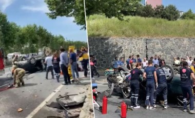 İstanbul'da feci kaza! Ağaca çarpan araç takla attı, 5 kişi yaralandı