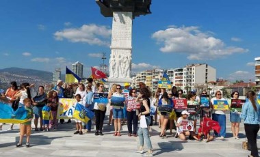 İzmir'de Nova Kakhovka Barajı'na yapılan saldırı protesto edildi: Rusya soykırım yapıyor