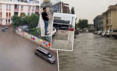 Bursa’da şiddetli sağanak hayatı felç etti! Sokak ve caddeler göle döndü: Kimi olta attı, kimi kulaç...