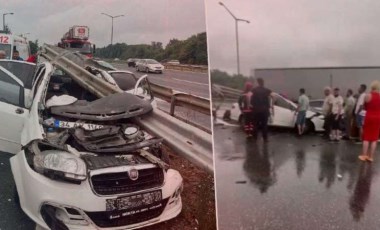 Anadolu Otoyolu’nda otomobil bariyerlere ok gibi saplandı: 3 yaralı