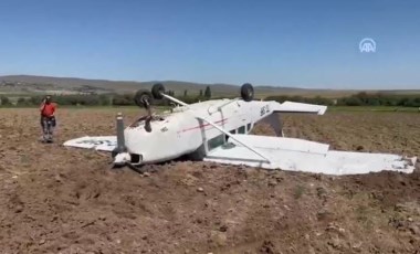 Aksaray'da zorunlu iniş yapan sivil eğitim uçağındaki 2 kişi yaralandı