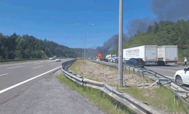 Kimyasal madde taşıyan TIR alev aldı: Yol trafiğe kapatıldı