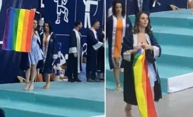 Uşak Üniversitesi, mezuniyet töreninde LGBTİ bayrağı açan öğrenci hakkında inceleme başlattı