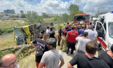 Bursa'da halk otobüsü devrildi: 10 kişi yaralandı!