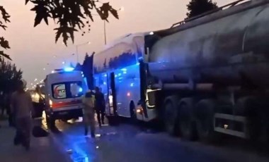 Manisa’da yolcu otobüsü tankere çarptı: Çok sayıda yaralı!