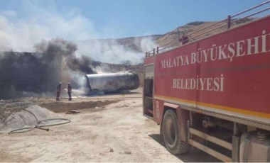 Malatya’da asfalt şantiyesinde korkutan yangın