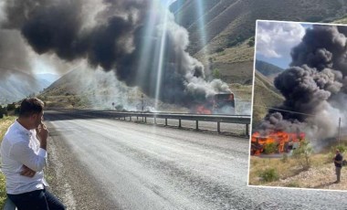 Seyir halindeki otobüs alev topuna döndü, şoförün dikkati yolcuları kurtardı