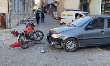 Edirne'de otomobil ile motosiklet çarpıştı: 1 yaralı