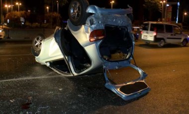 Kadıköy D-100'de korkunç kaza... Alkollü polisin kullandığı otomobil takla attı: 4 polis yaralandı