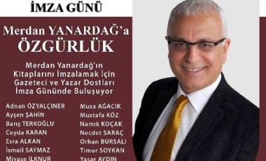 Merdan Yanardağ'ın kitaplarını imzalamak için gazeteci ve yazar dostları imza gününde buluşuyor