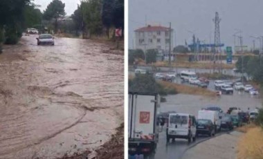 Kuvvetli yağış Çanakkale'yi vurdu: Yollar göle döndü