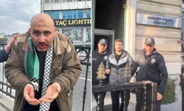 Elinde 'Tevhid' bayrağı taşıyan şahıs darbedilmişti: Yumruklayan şüpheli tutuklandı!