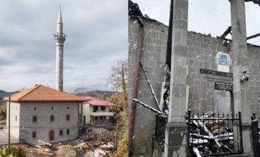 Dün ibadete açılmıştı... Yıldırım düşen camide yangın çıktı!