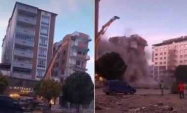 Gaziantep’te panik anları: 6 katlı bina yıkım sırasında çöktü!