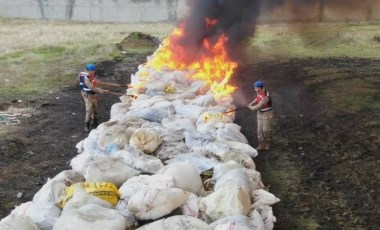 Diyarbakır'da 23 ton 961 kilo uyuşturucunun imhası kamerada